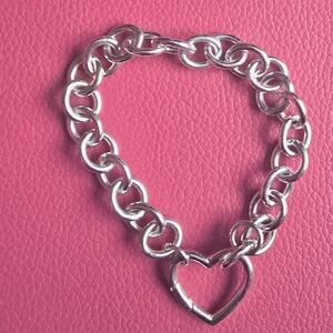 Tiffany inspired Silver Heart Link Bracelet